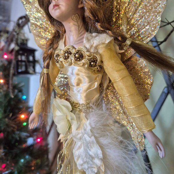 Vintage Gold & Yellow Fairy Ornament - Picture 7 of 15